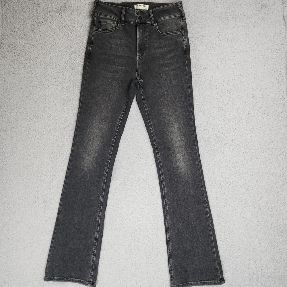 We The Free Shayla Jeans Womens 30 Charcoal Gray Mid Rise Bootcut Stretch Denim